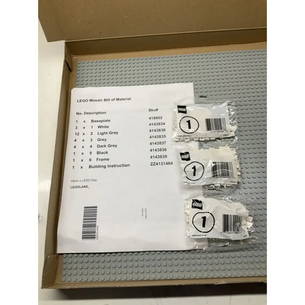 Lego set open